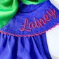 Monogrammed Apple Dress with Bow: Girls Back to School Outfit