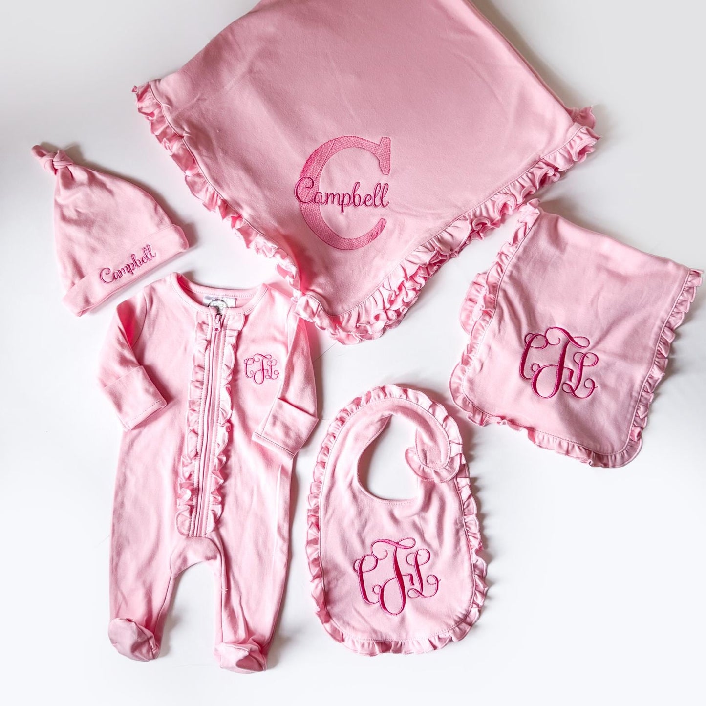Personalized Baby Coming Home Set, Monogram Baby Gift Set, Newborn Blanket Hat Bib Sleeper Set, Baby Shower Gift, Hospital Outfit __etsy:8046942504