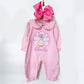 Personalized Baby Girl Thanksgiving Romper: Embroidered Turkey, Monogrammed