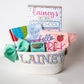 Personalized Back to School Basket: Embroidered Shirt, Bow, Board