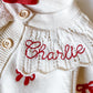 Personalized Baby Cardigan: Embroidered Name, Coquette Bow Sweater Valentine's