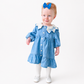 Personalized Denim Knitted Dress for Baby & Toddler Girls - Savannah Creations