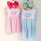Personalized Embroidered Crayon Dress – Girls Back to School Outfit, Toddler Custom Name __etsy:7970446308