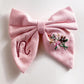 Personalized Embroidered Floral Monogram Hair Bow for Girls - Savannah Creations