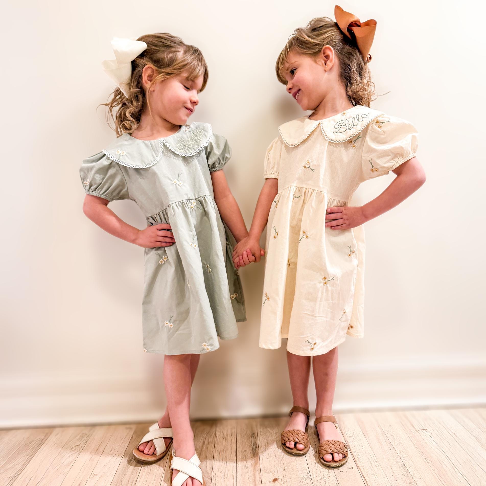 Monogrammed Floral Cotton Dress: Toddler Girl's Easter Outfit