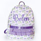 Girls Unicorn Butterfly Backpack, Floral Ruffle, Monogrammed