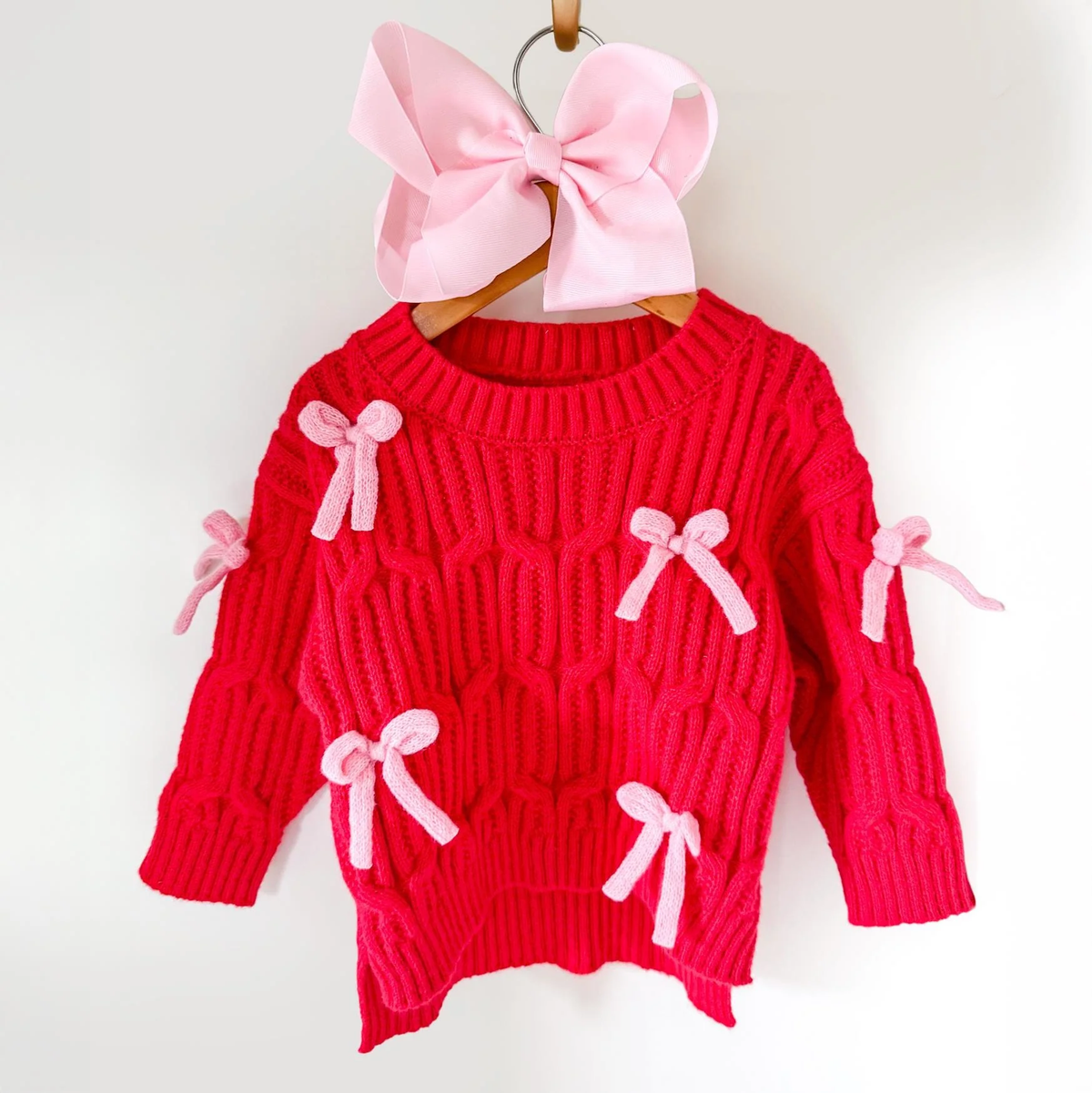 Personalized Girl's Cardigan: Embroidered Name, bow knitted Sweater - Savannah Creations