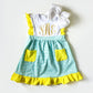 Personalized Girl's Monogrammed Dress with Matching Velvet Bow - Savannah Creations
