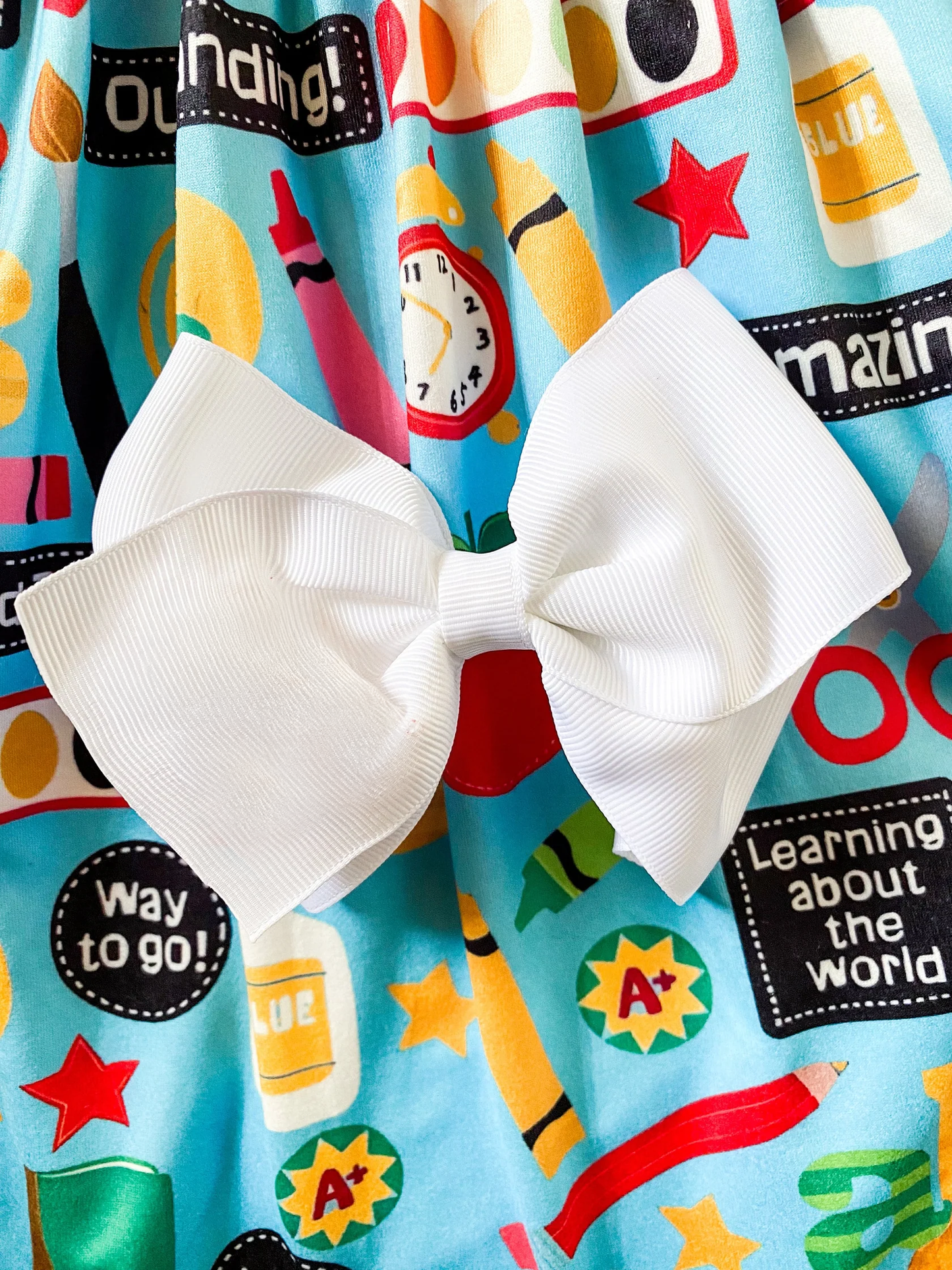 Personalized Girls' Back to School Dress & Bow Set - Savannah Creations