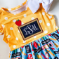 Personalized Girls' Back to School Dress & Bow Set - Savannah Creations