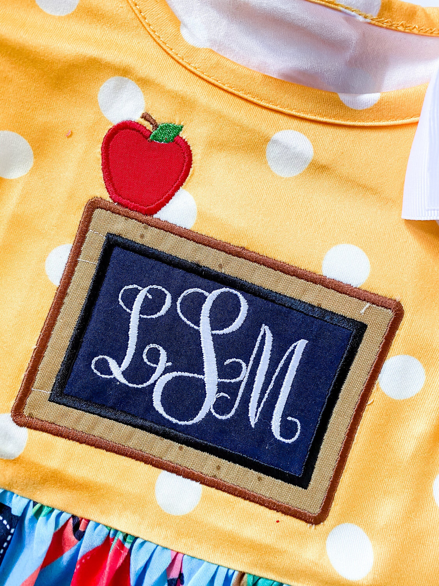 Personalized Girls' Back to School Dress & Bow Set - Savannah Creations