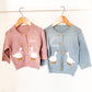 Monogrammed Goose Baby Cardigan: Embroidered Personalized Newborn Gift