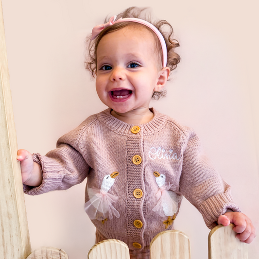 Personalized Goose Cardigan - Charming Baby Shower Gift - Savannah Creations
