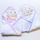 Personalized Goose Baby Hooded Towel – Custom Embroidered Bath Towel with Gingham Trim