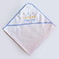 Personalized Goose Baby Hooded Towel – Custom Embroidered Bath Towel with Gingham Trim