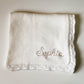 Monogrammed Baby Blanket: Scallop Edge, Embroidered 100% Cotton Knit