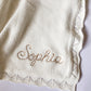 Monogrammed Baby Blanket: Scallop Edge, Embroidered 100% Cotton Knit