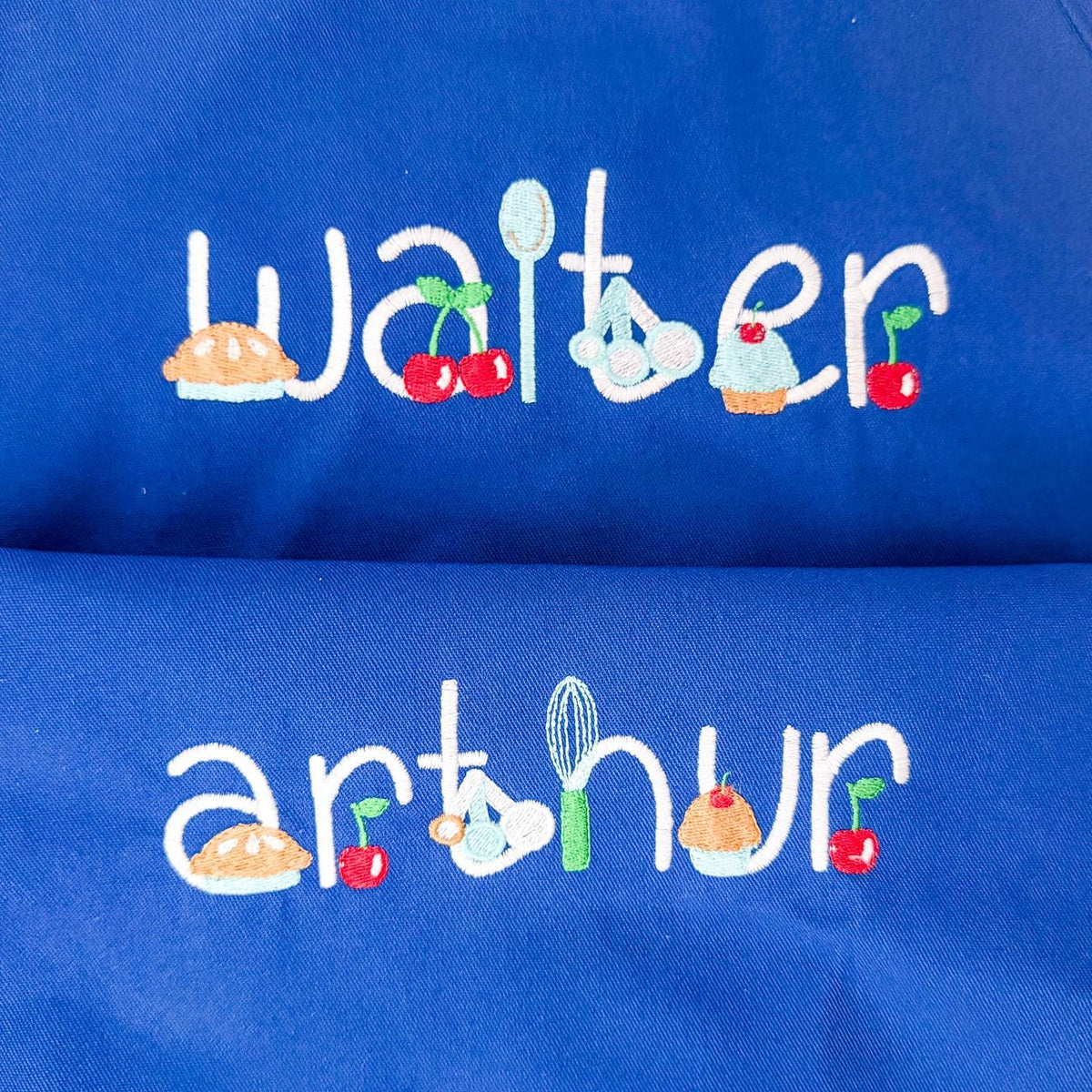 Embroidered Kids Apron, Personalized Name, Chef Gift