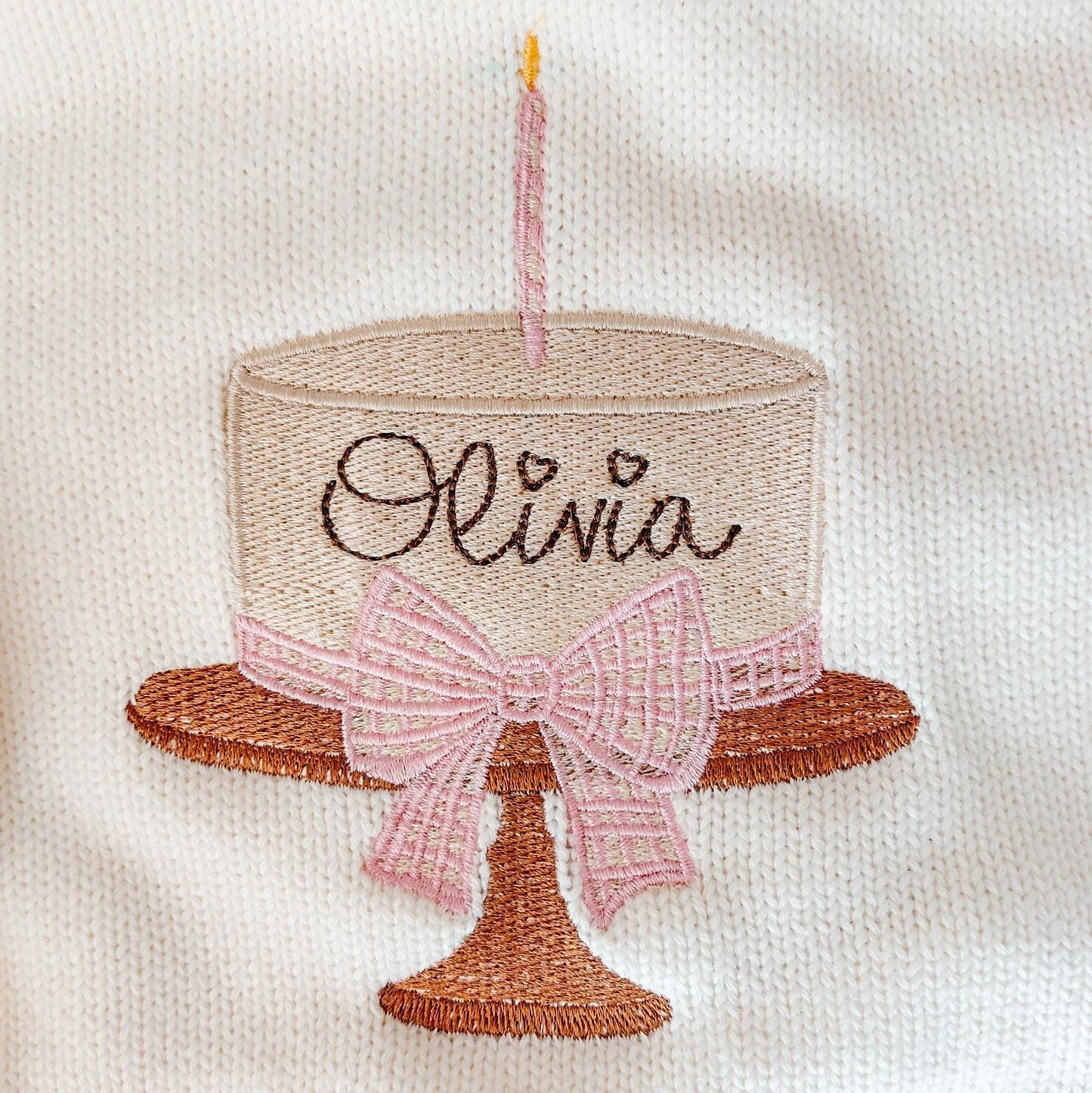 Baby Girl Monogrammed Birthday Romper, Customized Knitted Birthday Outfit