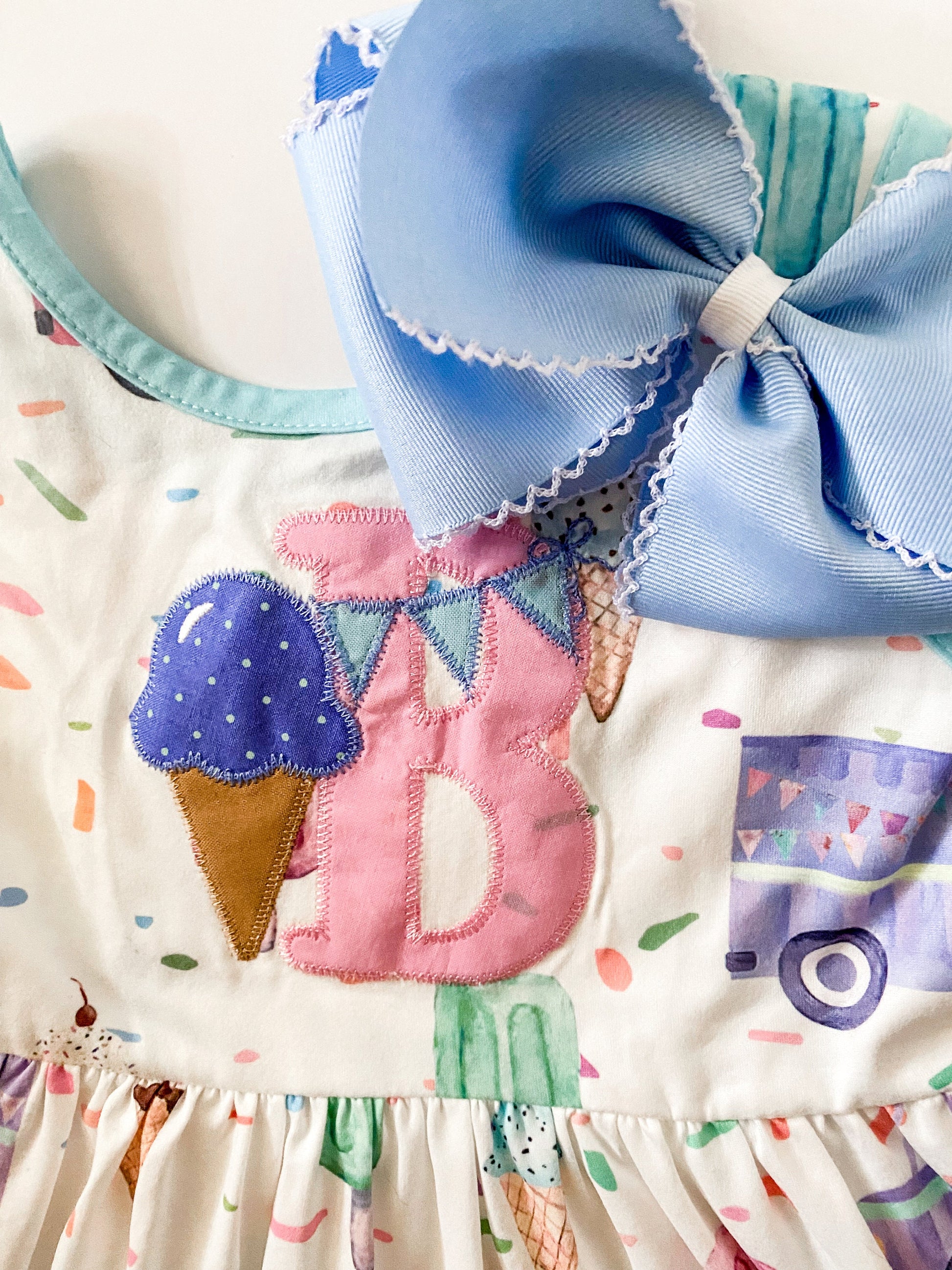 Personalized Monogrammed Ice Cream Dress for Summer Fun - Savannah Creations