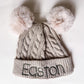 Monogrammed Baby Beanie: Personalized Pom Pom Knit Winter Hat