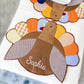 Personalized Thanksgiving Turkey Placemat: Embroidered Kids Table Decor