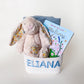 Personalized Baby's First Easter Basket: Bunny, Blanket & Book