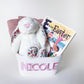 Personalized Baby's First Easter Basket: Bunny, Blanket & Book
