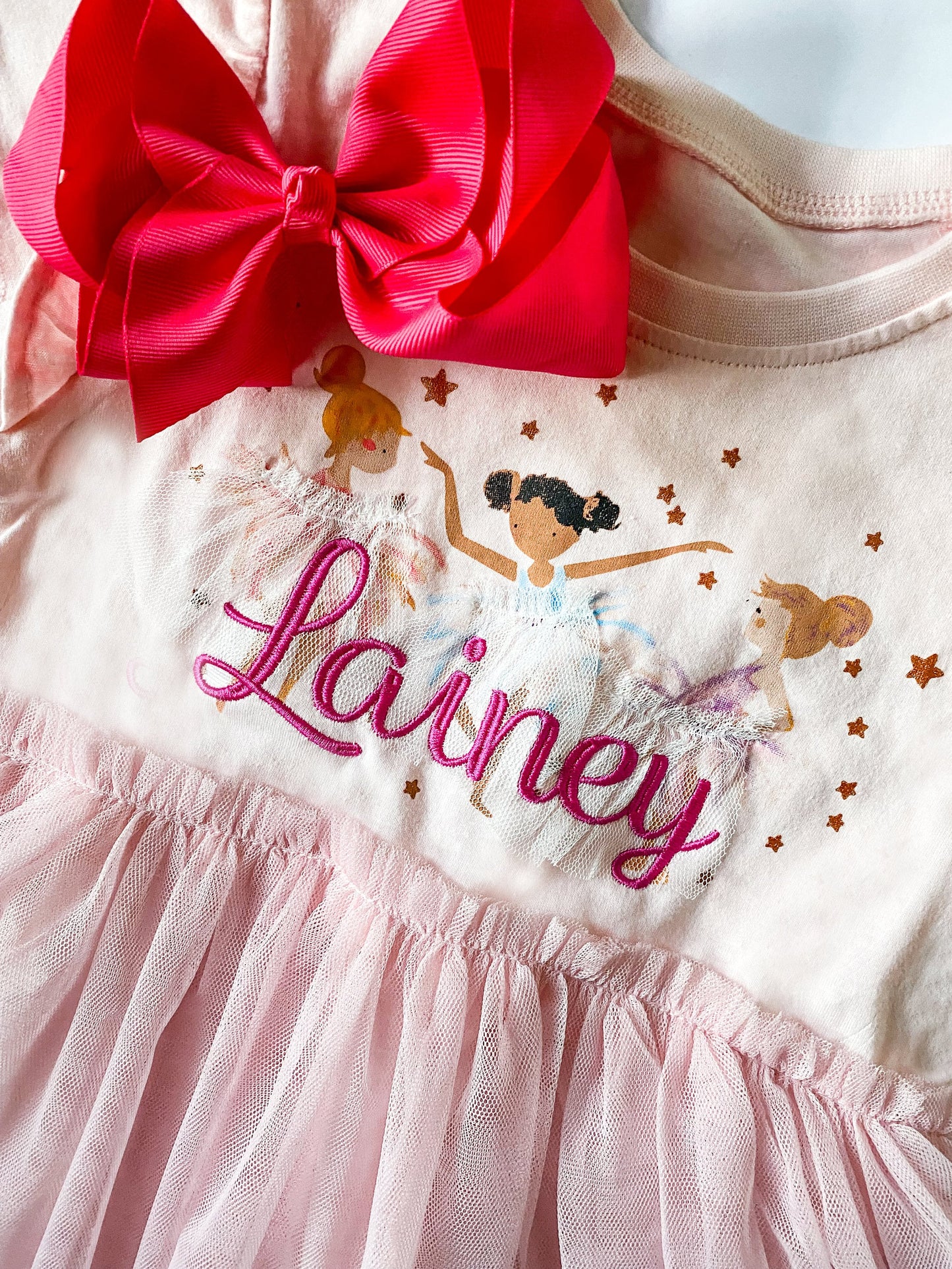 Personalized Ballerina Dress: Embroidered Tutu Birthday Outfit