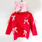 Personalized Girl's Cardigan: Embroidered Name, bow knitted Sweater