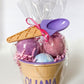 Personalized Ice Cream Bowl Party Favor Set with Bath Bombs