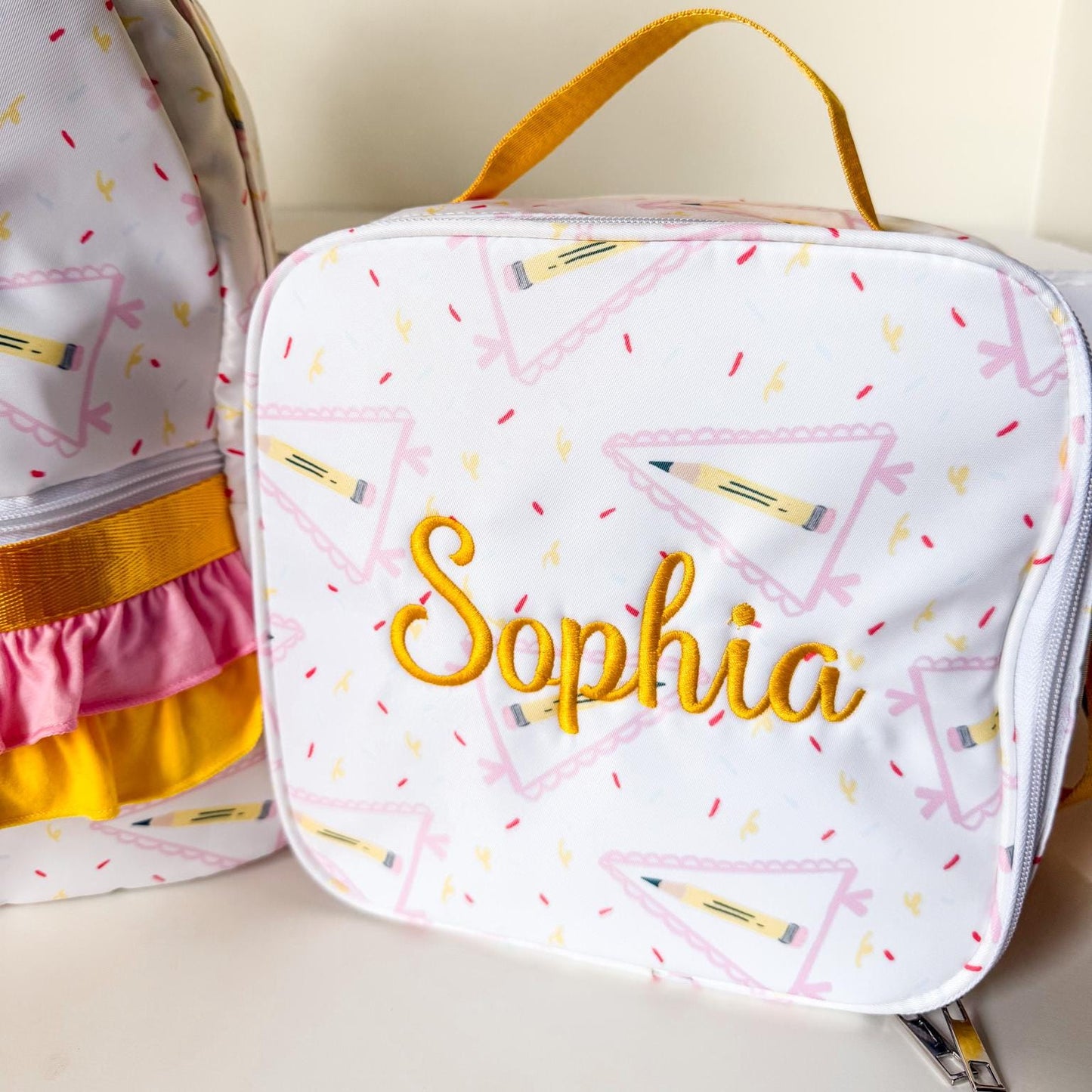 Personalized Kids Backpack & Lunchbox Set, Custom Name School Bag, Pendant Flag Print Backpack, Back to School Set