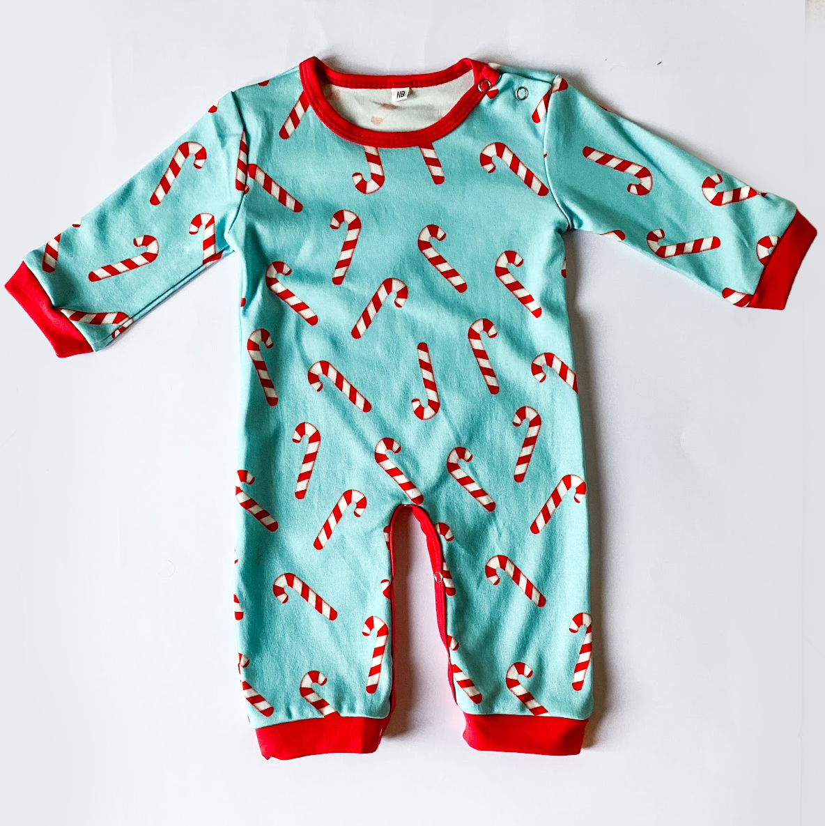 Baby Boy Candy Cain Print Christmas Pajamas