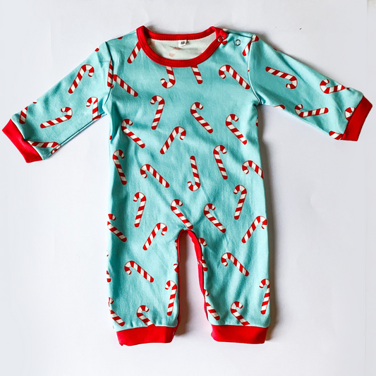 Baby Boy Candy Cain Print Christmas Pajamas