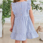 Pinafore Perfection: Blue Seersucker Bow Accent Dress - Savannah Creations