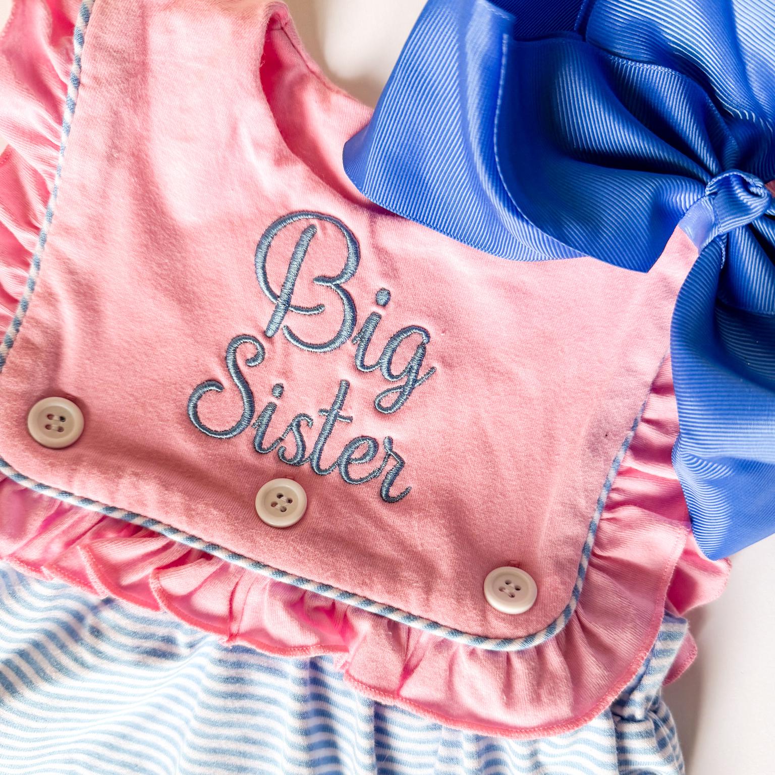 Big Brother Sister Matching Outfit Set, Embroidered Announcement Clothes