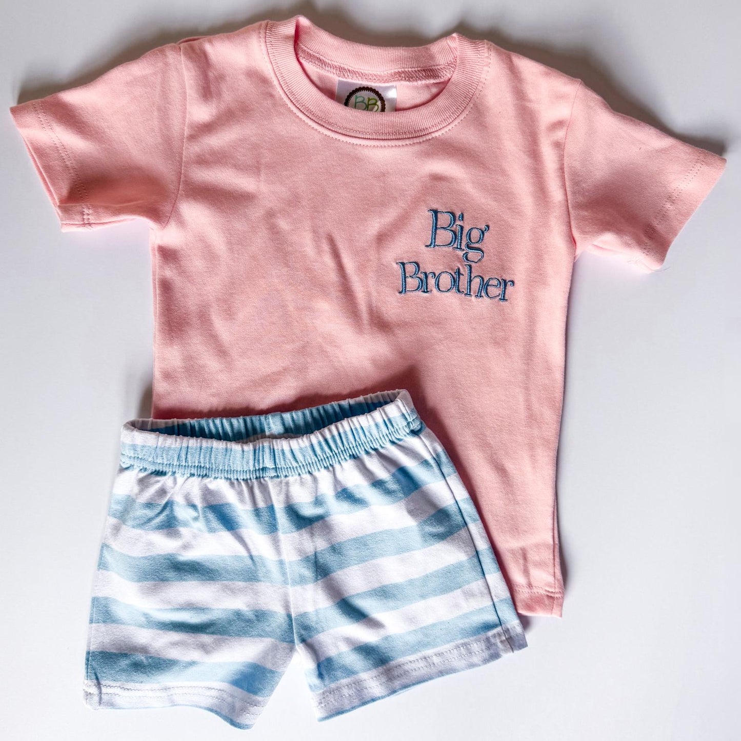 Big Brother Sister Matching Outfit Set, Embroidered Announcement Clothes