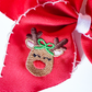 Reindeer Embroidered Hairbow - Savannah Creations