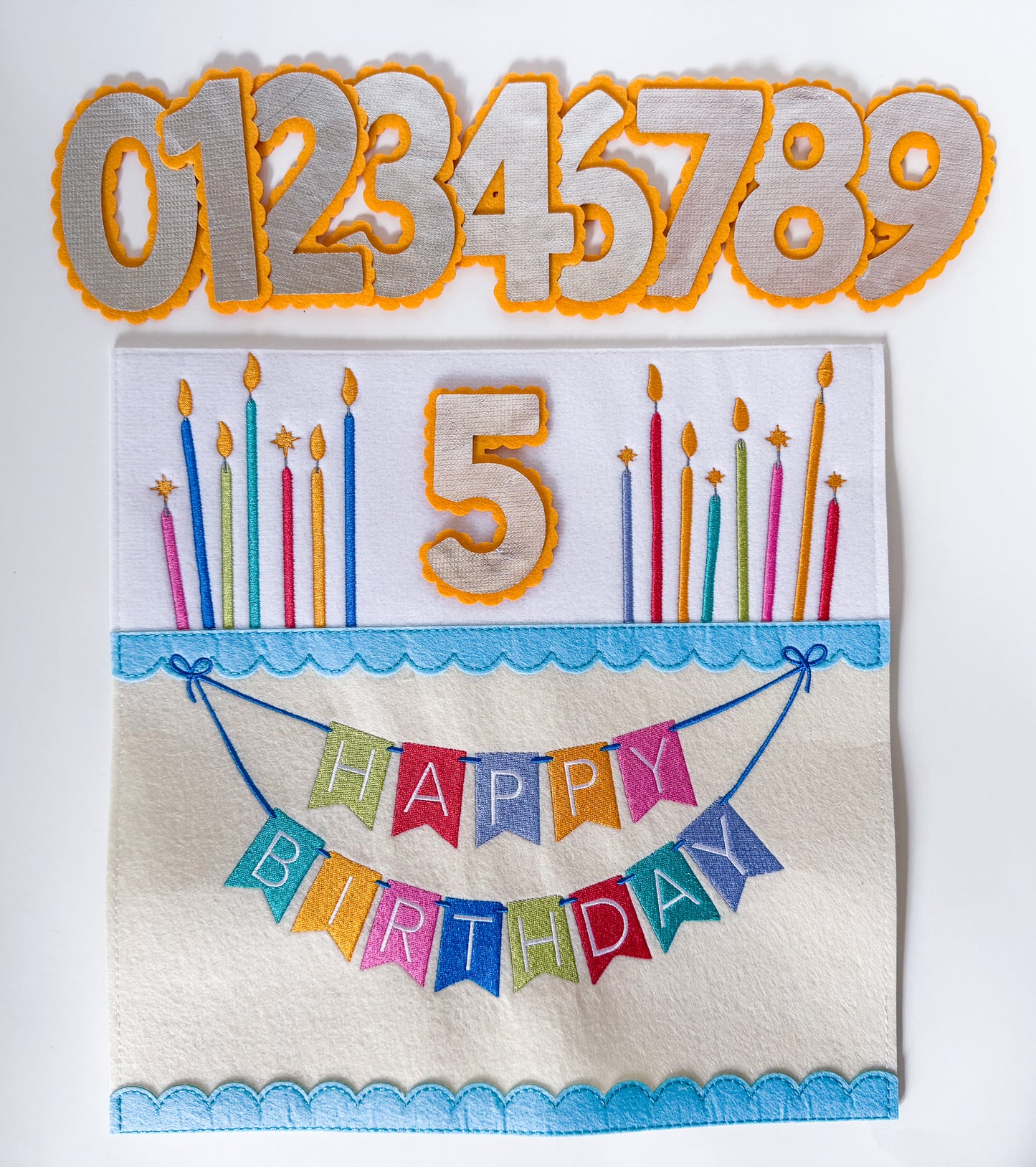 Reusable Birthday Placemat with Interchangeable Felt Numbers - Savannah Creations