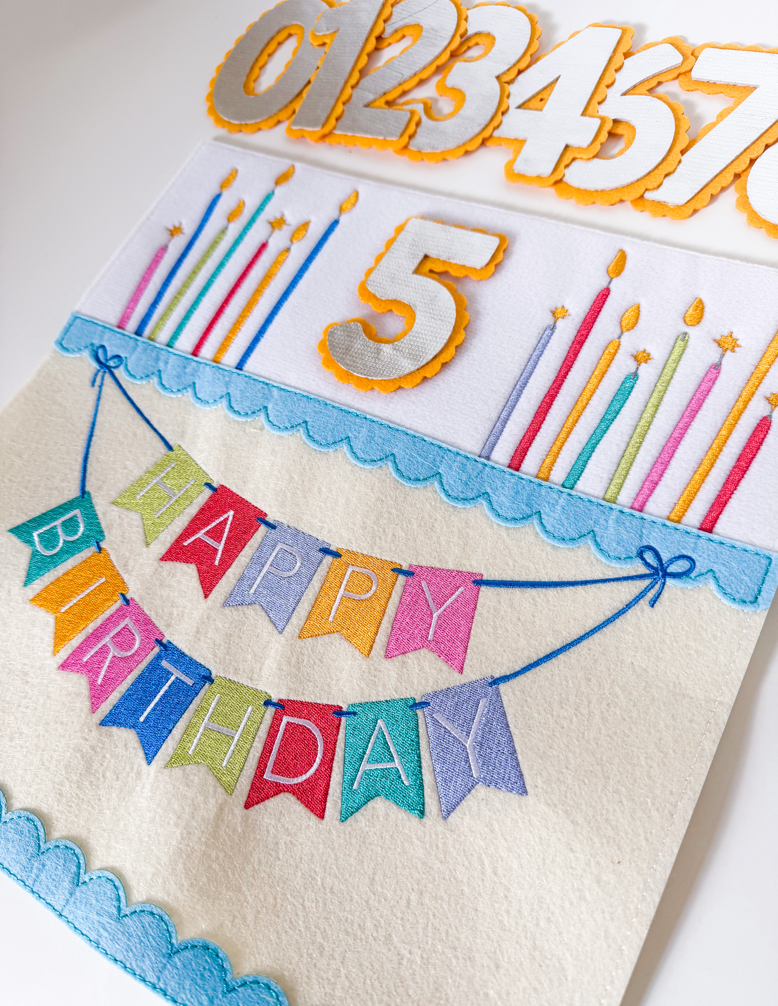 Reusable Birthday Placemat with Interchangeable Felt Numbers - Savannah Creations