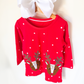 Girl's Christmas Reindeer Dress | Red Holiday Dress