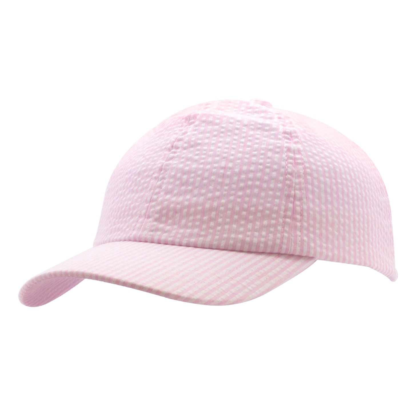Seersucker Ball Cap with Bow Clip - Savannah Creations