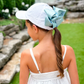 Seersucker Ball Cap with Bow Clip - Savannah Creations