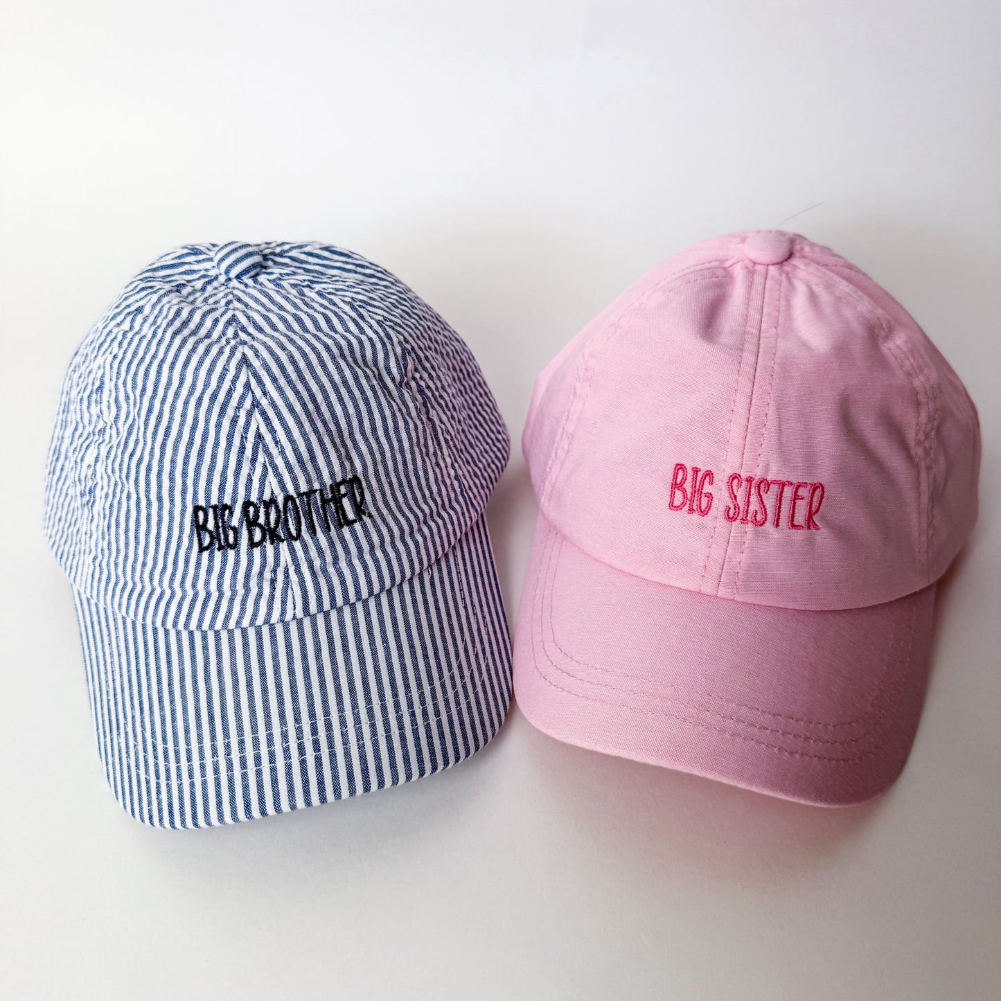 Sibling Matching Embroidered Hats - Big Sis, Little Sis, Big Bro, Little Bro - Savannah Creations