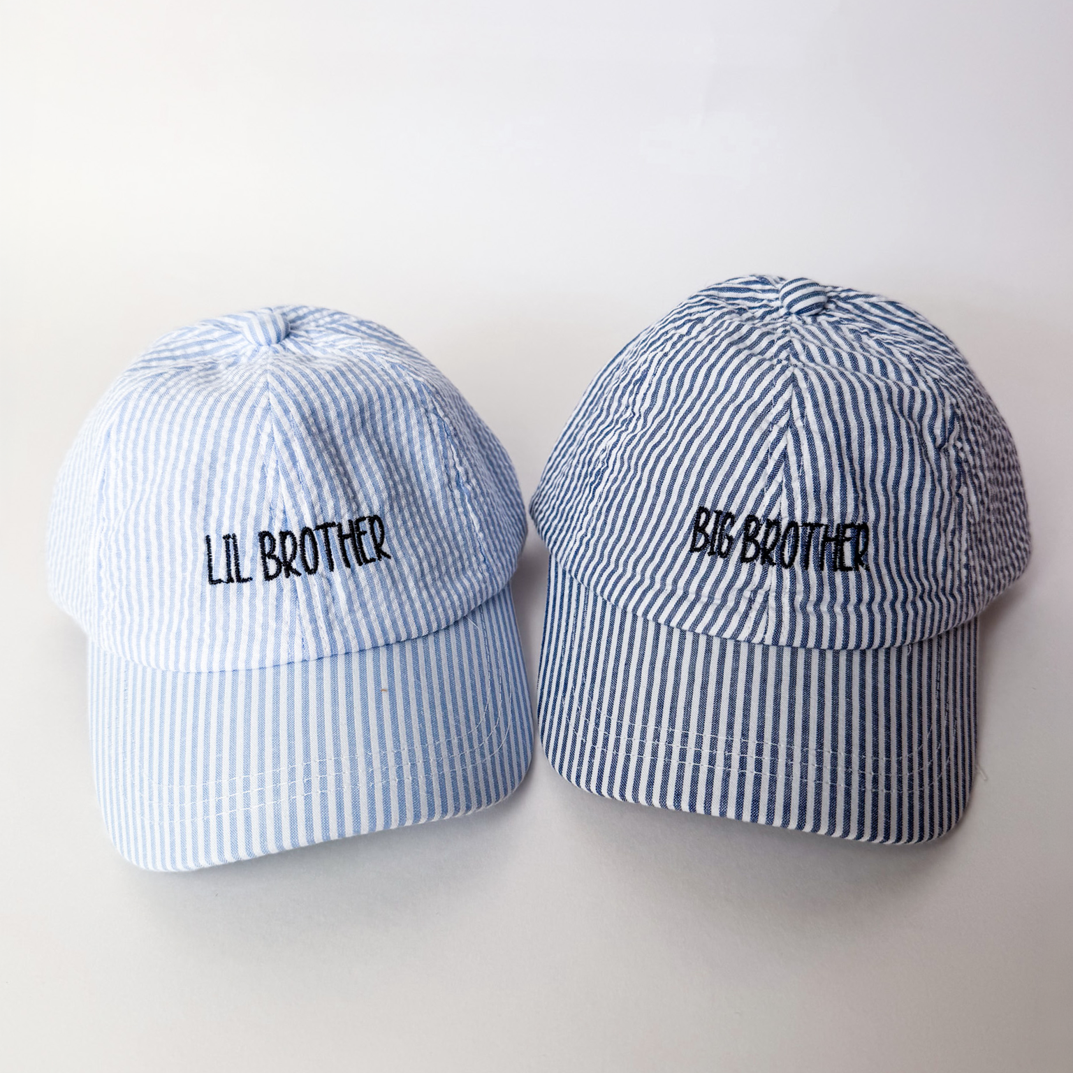 Sibling Matching Embroidered Hats - Big Sis, Little Sis, Big Bro, Little Bro - Savannah Creations