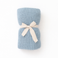 Surf Blue Garter Stitch Knit Blanket - Savannah Creations