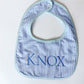 Sweet Little Checks | Boys’ Personalized Pima Cotton Bib & Burp Cloth - Savannah Creations