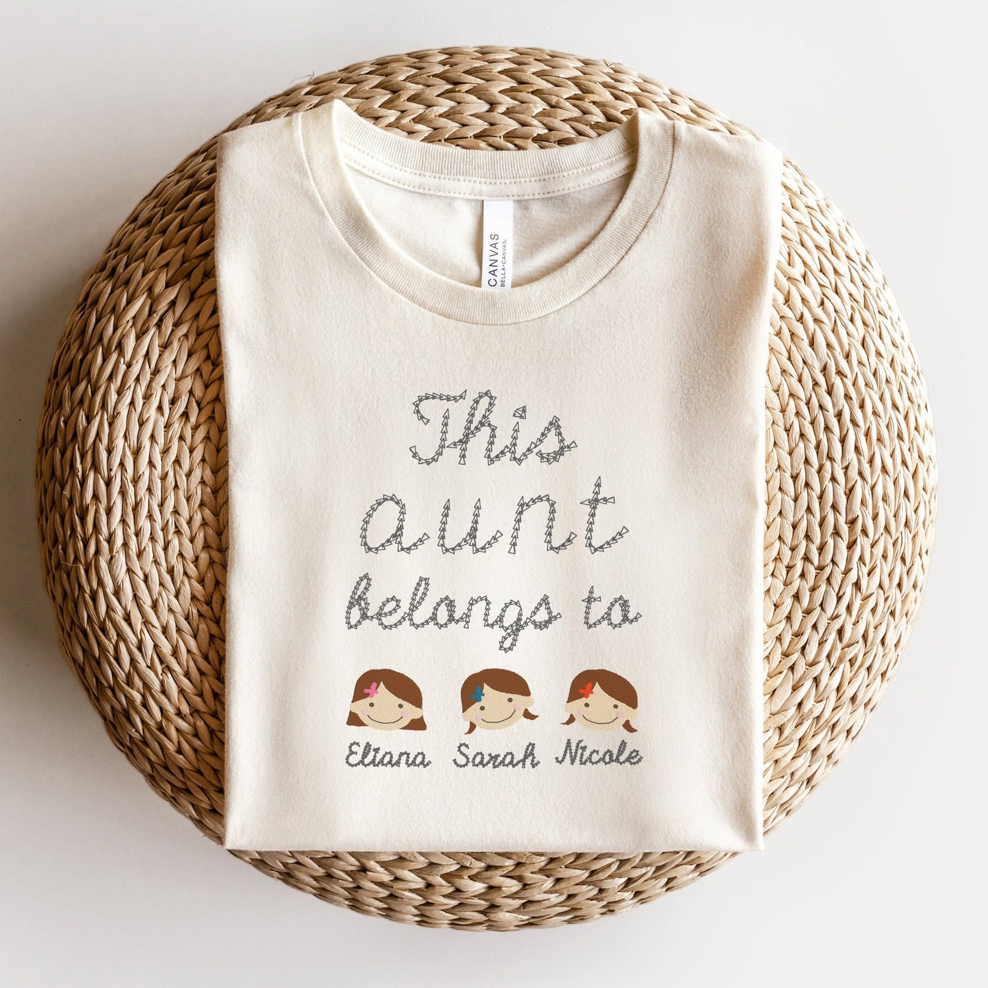 This Aunt Belongs To- Customizable Embroidered Shirt- Aunt, Grandma, or Mom, You Design it!