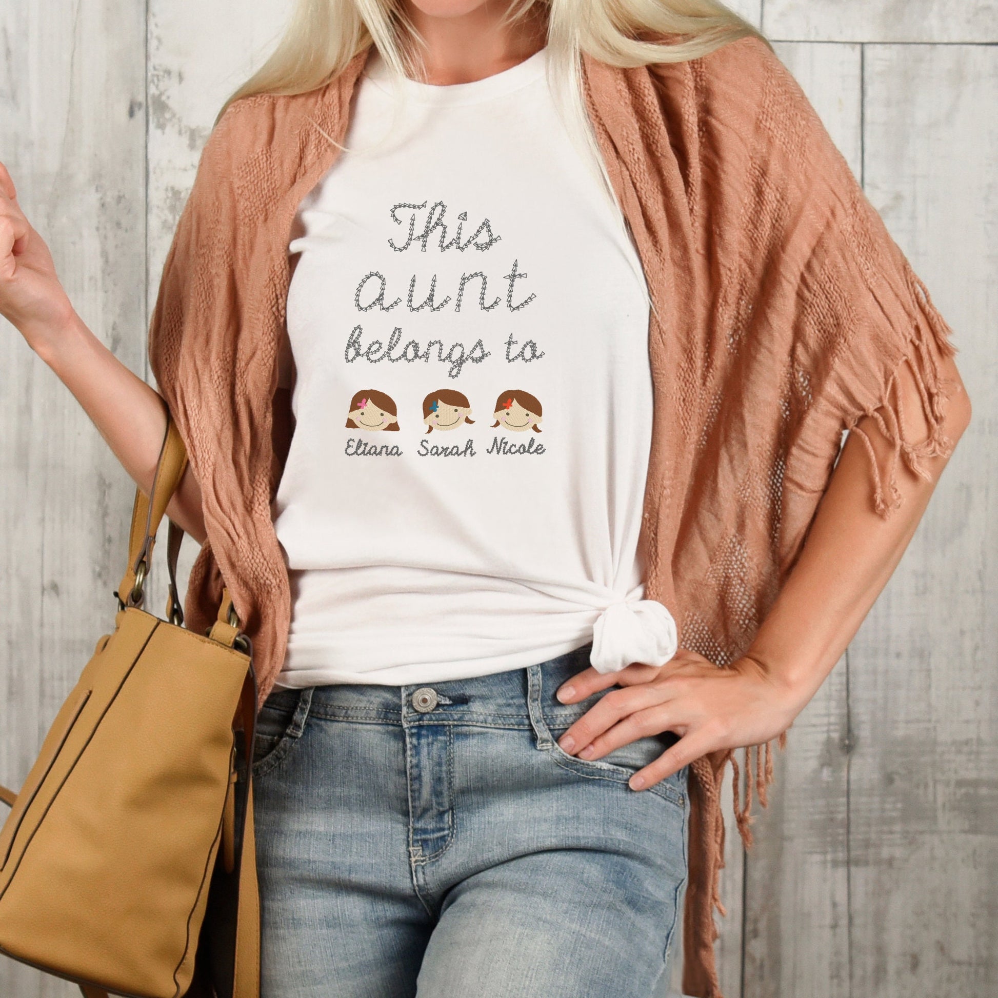 This Aunt Belongs To- Customizable Embroidered Shirt- Aunt, Grandma, or Mom, You Design it!