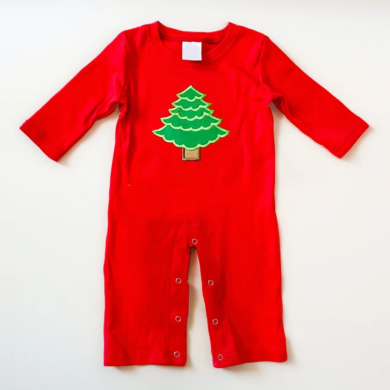 Toddler Baby Boy Christmas Tree Romper | Red Christmas Bodysuit - Savannah Creations